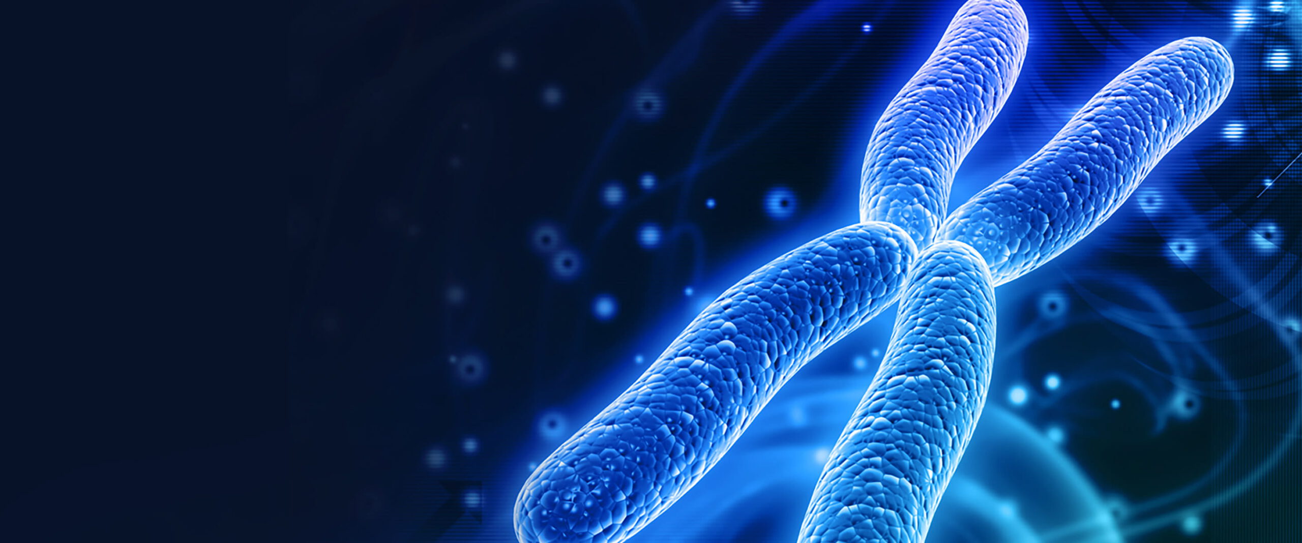 chromosome biotech development blue on dark background